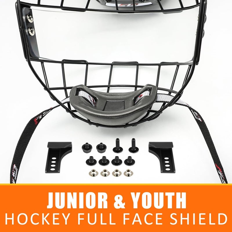 GY Hockey Helmet Cage & Face Shield Protector Combo Ice Hockey Full Face Shield Junior & Youth - Image 5
